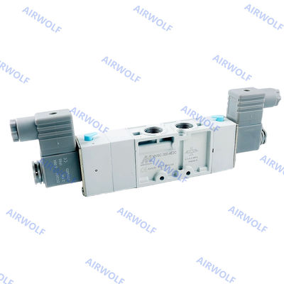 MVSC-300-4E1 MVSC-300-4E2 3/8 Mindman 5/2 Way Pneumatic Solenoid Valves 0.2-0.8Mpa Aluminum DC24V AC220V AC110V DC12V