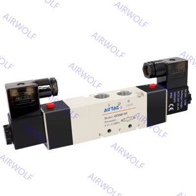 Double Coil 1/4", 3/8" Aluminum alloy 5/2 way, 5/3 way Pneumatic Solenoid Valves AIRTAC 4V310-10 4V320-10 4V330-10