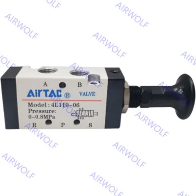 4L110-06, 4L210-06/08, 4L310-08/10 AIRTAC 4L Series 5/2 way Manual Push-pull Valve 1/8", 1/4", 3/8"