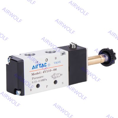 Válvulas electromagnéticas neumáticas de Airtac 4V110-M5 4V110-06 de la manera de AC230V DC24V 5/2
