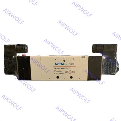 AIRTAC 4V430C-15, 4V430E-15, 4V430P-15 4V400 Serie 5/2 camino, 5/3 camino válvula de solenoide eléctrico 1/2